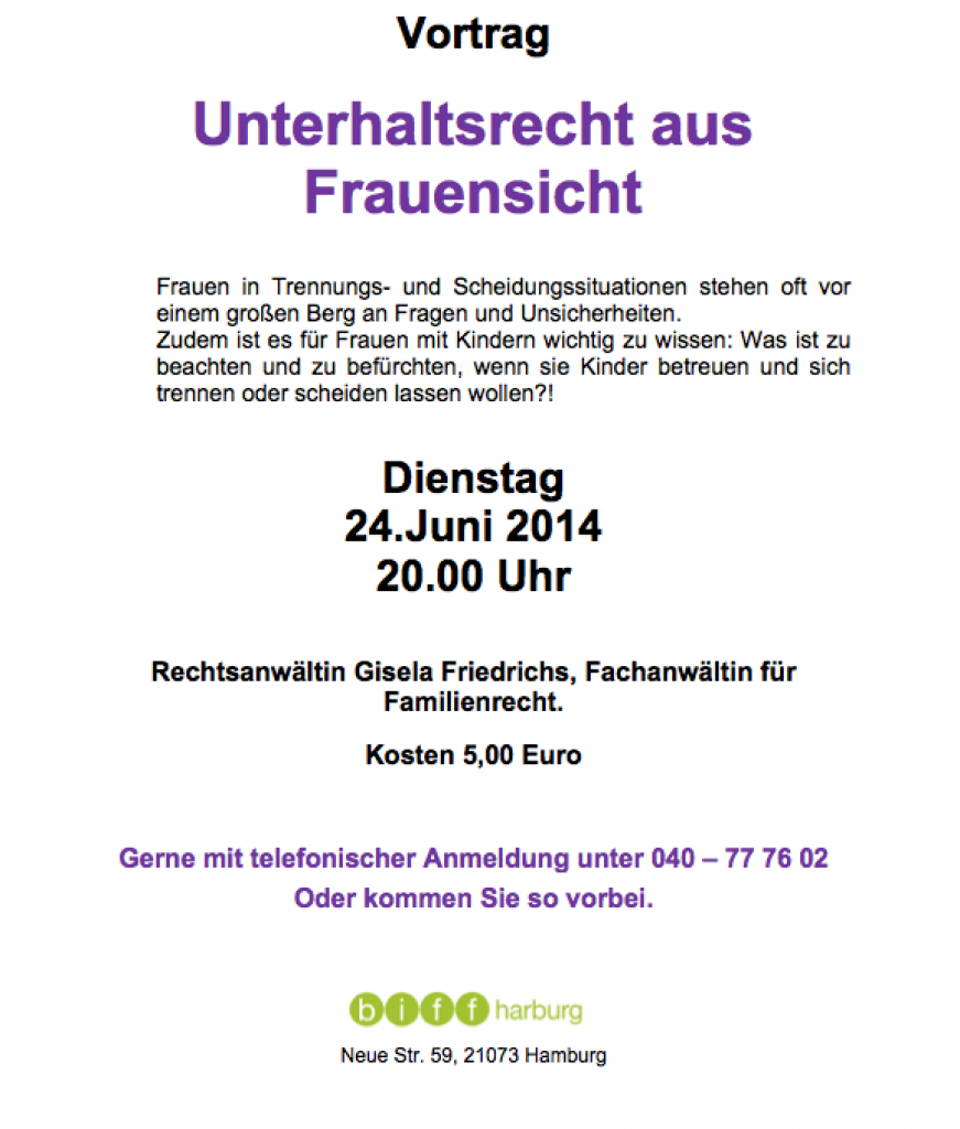 Familienrecht in Harburg - Fr. Gisela Friedrichs von der Kanzlei Recht am Ring - 